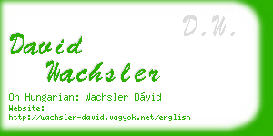 david wachsler business card