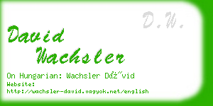 david wachsler business card